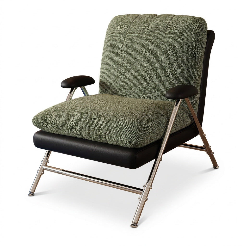 Moss Green Padded Lounge Chair with Adjustable Backrest