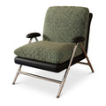 Moss Green Padded Lounge Chair with Adjustable Backrest