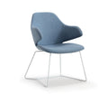 Blue Upholstered Accent Chair with Metal Frame