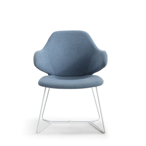 Blue Upholstered Accent Chair with Metal Frame