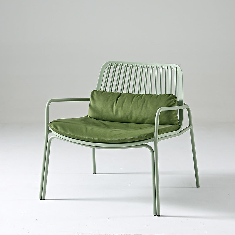 Green Modern Lounge Chair with Armrests and Cushion