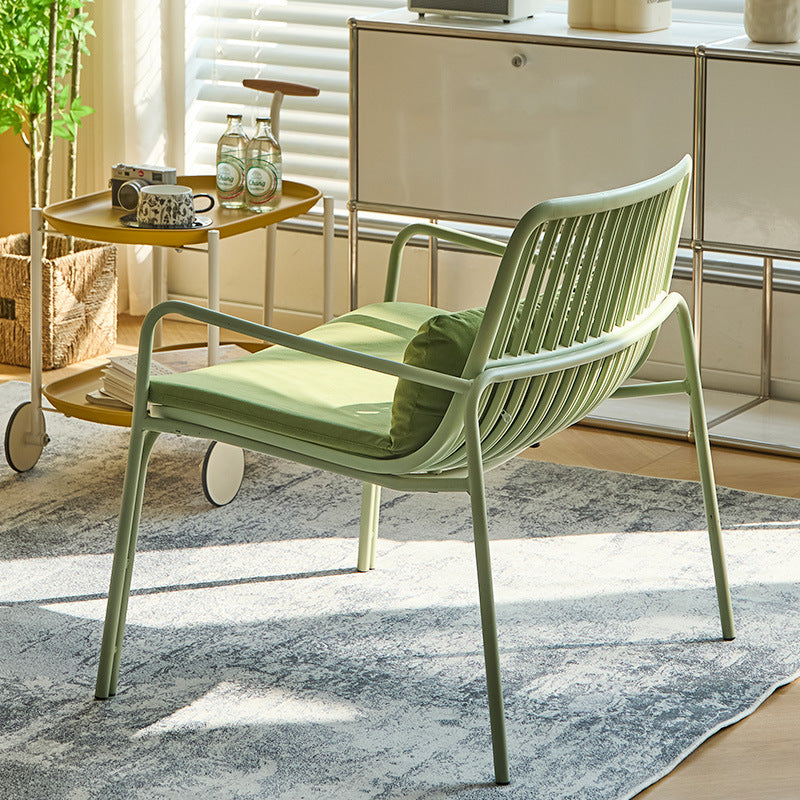 Green Modern Lounge Chair with Armrests and Cushion