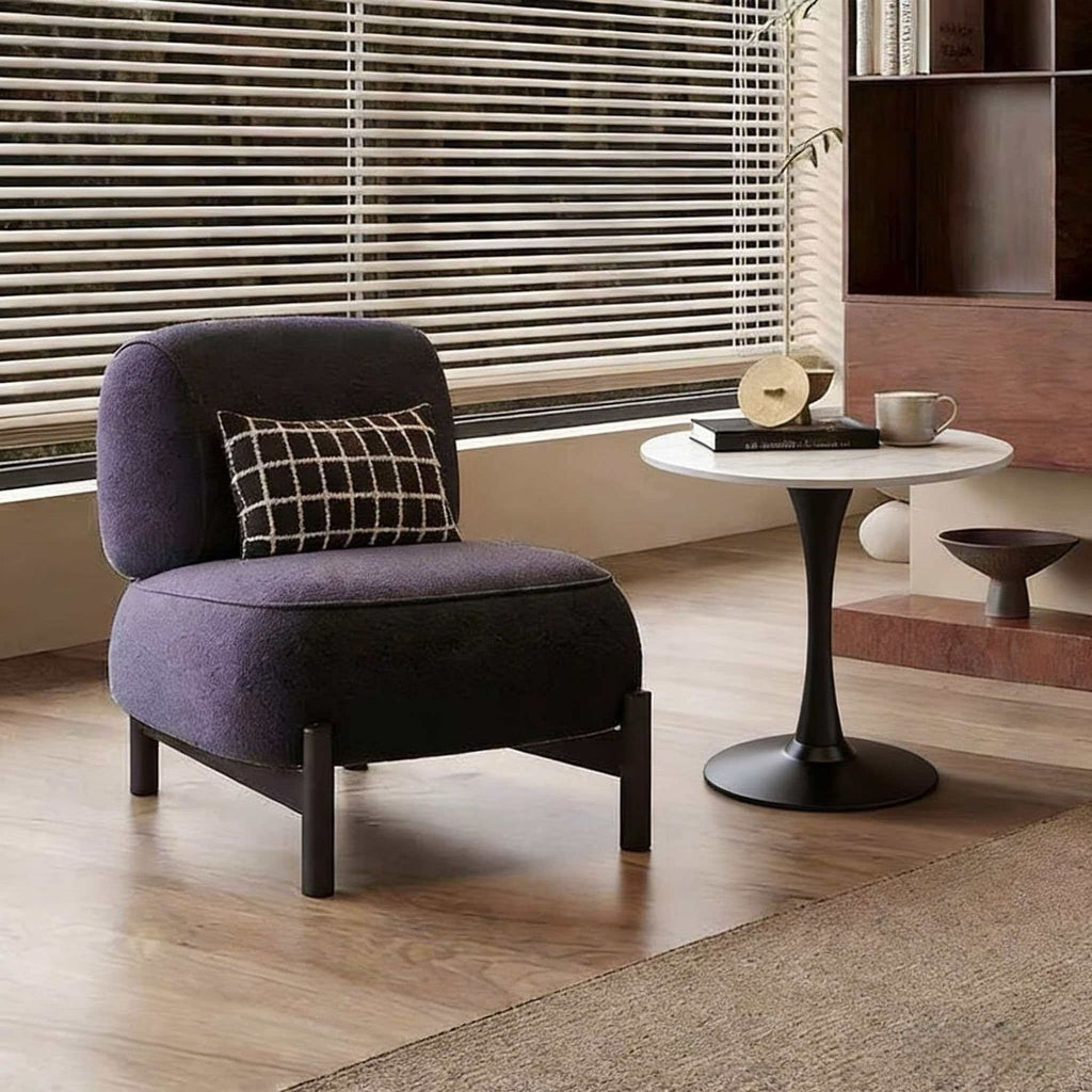 Modern Purple Lounge Chair with Cushioned Backrest