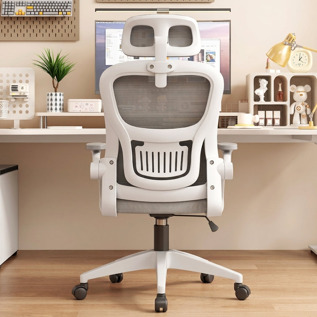 Gray Mesh Computer Chair with Adjustable Seat Height